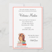 Owl breng een Uitnodiging van het Boek Baby shower (Voorkant)