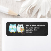 Owl Bride en Groom Cute Wedding Couple Pas getrouw Etiket (Insitu)