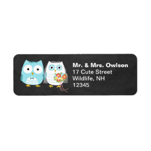 Owl Bride en Groom Cute Wedding Couple Pas getrouw Etiket