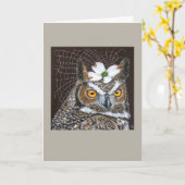 Owl Bride wenskaart Kaart (Gele Bloem)