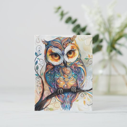 Owl Briefkaart (Staand voorkant)