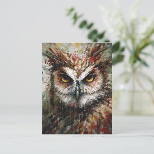 Owl Briefkaart (Staand voorkant)