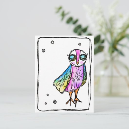 Owl Briefkaart (Staand voorkant)