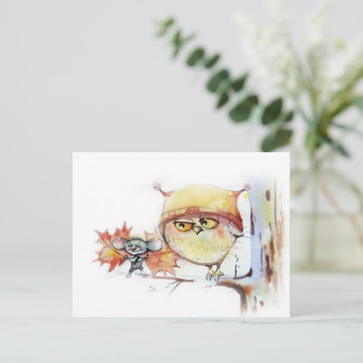 Owl briefkaart (Staand voorkant)