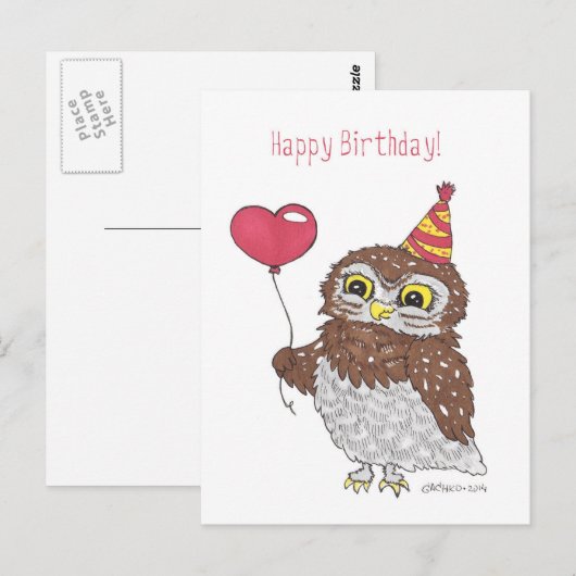 Owl Briefkaart (Voorkant / Achterkant)