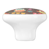 Owl Brown Keramische Knop (Zijkant)