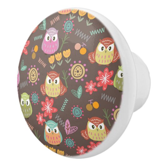 Owl Brown Keramische Knop (Rechts)