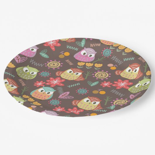 Owl Brown Papieren Bordje (Gekanteld)
