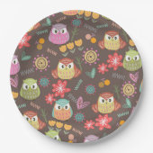 Owl Brown Papieren Bordje (Voorkant)