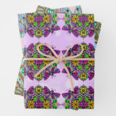 Owl, Butterfly en Dragonflies, Birthday Inpakpapier Vel (In situ)