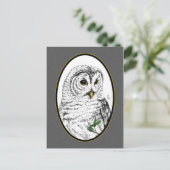 Owl Cameo Briefkaart (Staand voorkant)