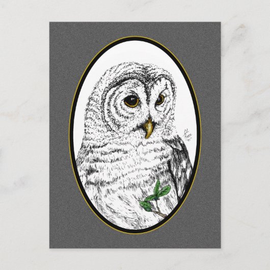 Owl Cameo Briefkaart (Voorkant)