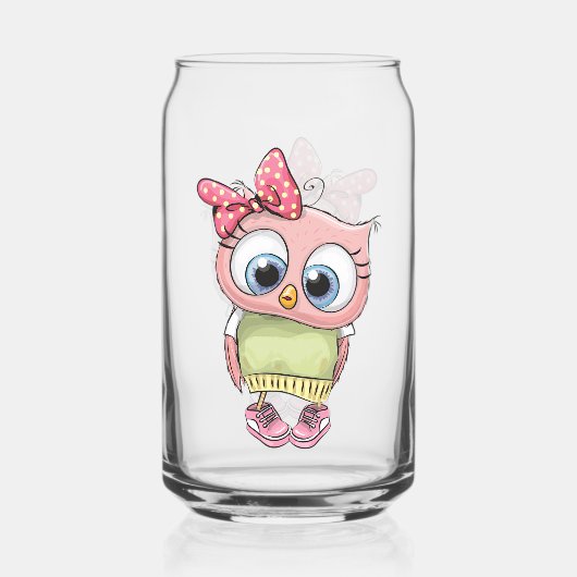 Owl Can Glass Blikvorm Glas (Achterkant)
