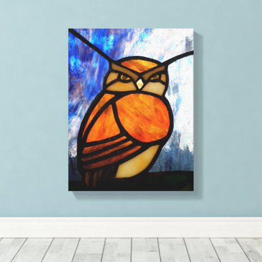 Owl Canvas Afdruk (Insitu (Houten vloer))