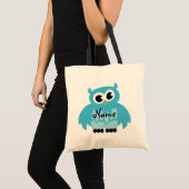 Owl canvas tas |  met naam (Voorkant (product))