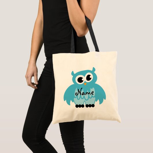 Owl canvas tas | met naam (Voorkant (product))