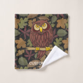 Owl Cartoon Bad Handdoek (Wasdoekje)