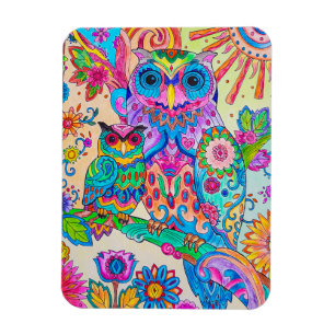 Owl Cartoon Bird Cute Animal Doodle Sketch Art Magneet