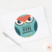 Owl Cartoon Birthday Invitation Seal Sticker (Envelop)