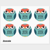 Owl Cartoon Birthday Invitation Seal Sticker (Vel)