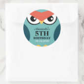 Owl Cartoon Birthday Invitation Seal Sticker (Tas)