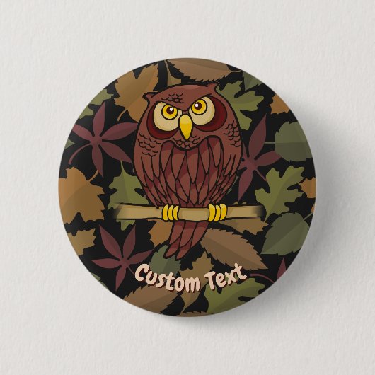 Owl Cartoon Button (Voorkant)
