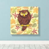 Owl Cartoon Canvas Afdruk (Insitu (Houten vloer))