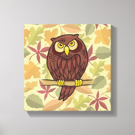 Owl Cartoon Canvas Afdruk (Voorkant)