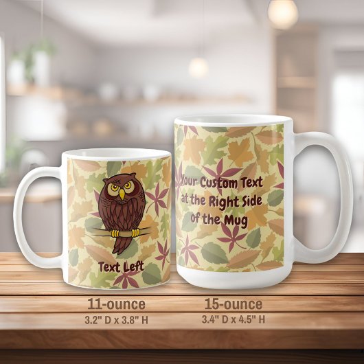 Owl Cartoon Coffee Mok