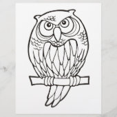 Owl Cartoon Coloring Book Page (Voorkant)