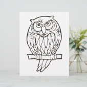 Owl Cartoon Coloring Book Page (Staand voorkant)