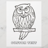 Owl Cartoon Coloring Book Page (Voorkant)