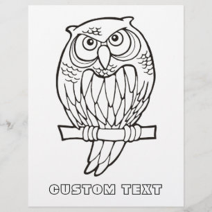 Owl Cartoon Coloring Book Page