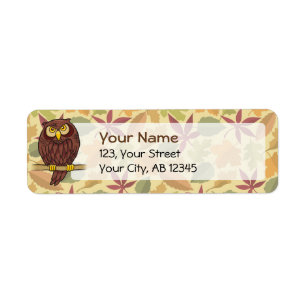 Owl Cartoon Etiket