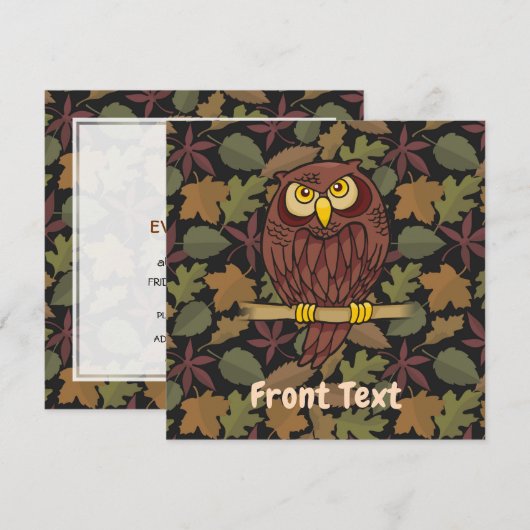 Owl Cartoon Kaart (Voorkant / Achterkant)