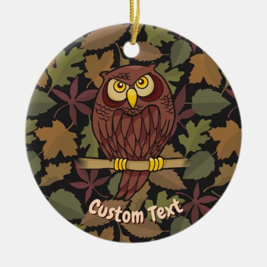 Owl Cartoon keramisch Ornament (Voorkant)