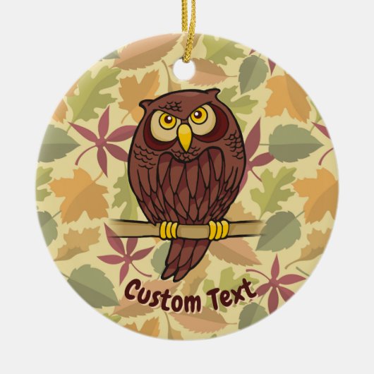 Owl Cartoon keramisch Ornament (Voorkant)