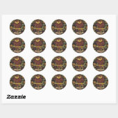 Owl Cartoon Klassic Round Sticker (Vel)