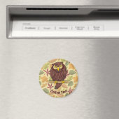 Owl Cartoon Magnet (Insitu (Vaatwasser))