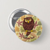 Owl Cartoon Pinback Button (Voorkant /achterkant)