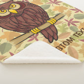Owl Cartoon Sherpa Deken (3/4)