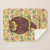 Owl Cartoon Sherpa Deken (Voorkant (horizontaal))