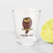 Owl Cartoon Shot Glas (Voorkant)