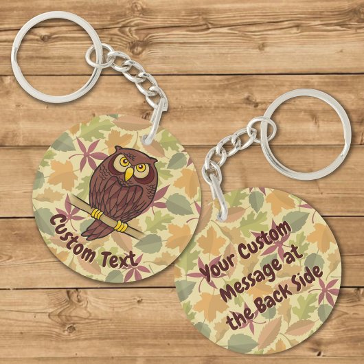 Owl Cartoon Sleutelhanger