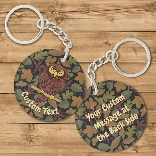 Owl Cartoon Sleutelhanger