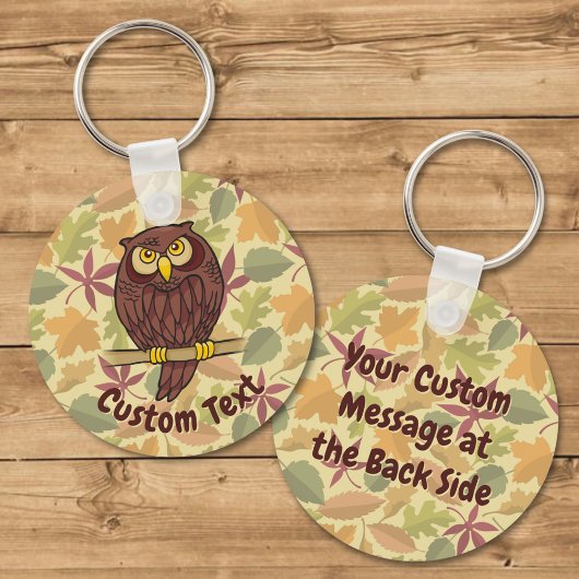 Owl Cartoon Sleutelhanger