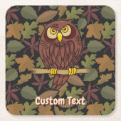 Owl Cartoon Square Paper Onderzetter (Voorkant)