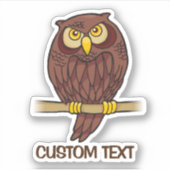 Owl Cartoon Sticker (Voorkant)