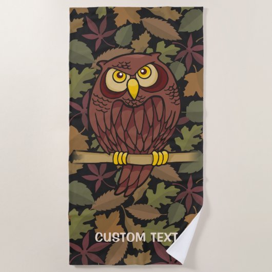 Owl Cartoon Strandlaken (Voorkant)