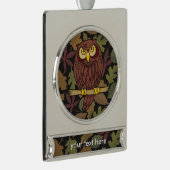 Owl Cartoon Verzilverd Banner Ornament (Rechts)